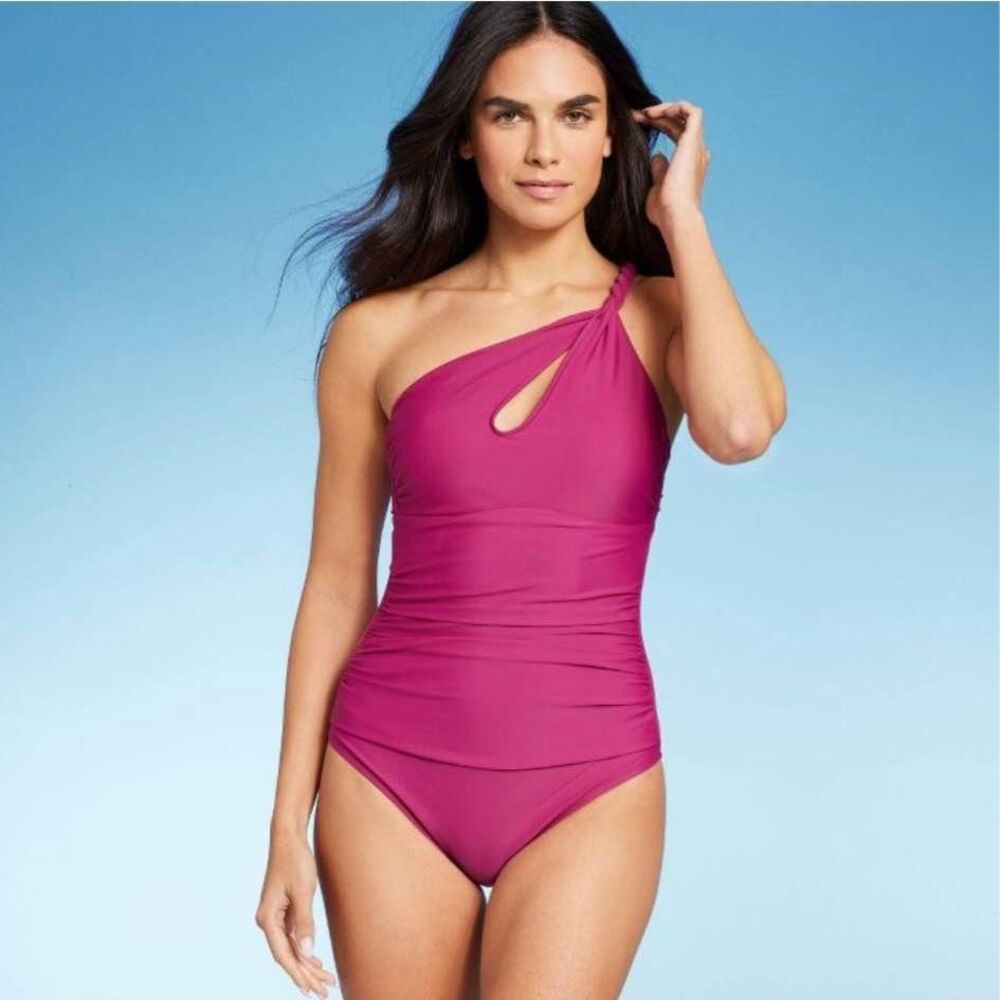 NEW Shade & Shore pink one piece swimsuit size small